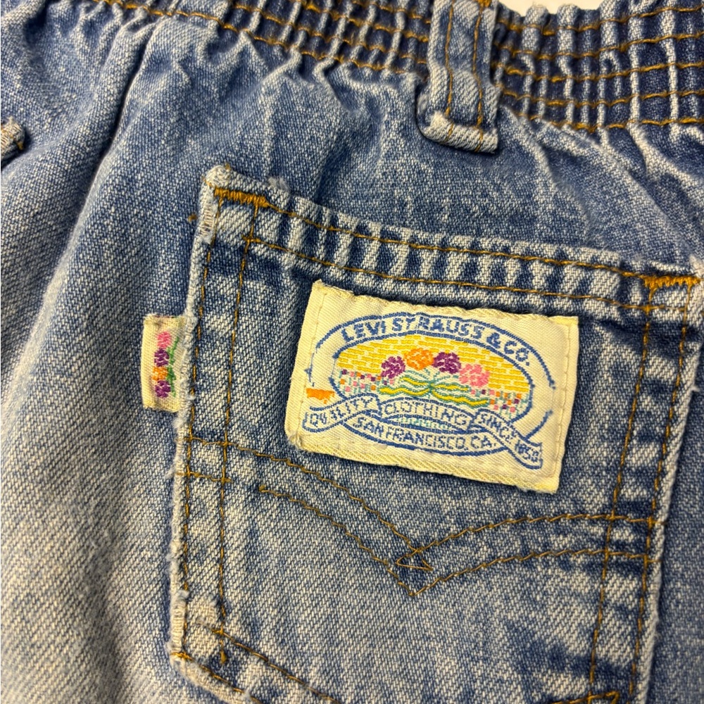 Vintage Levi’s Kids Denim Shorts Elastic Waist Made in USA